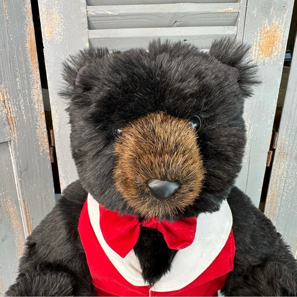 Ditz Designs Black Bear With Vest And Bow Tie 24" - Picture 2 of 16